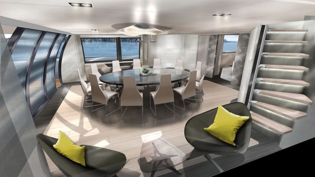 MC155 Trimaran Motor Yacht Interior Design