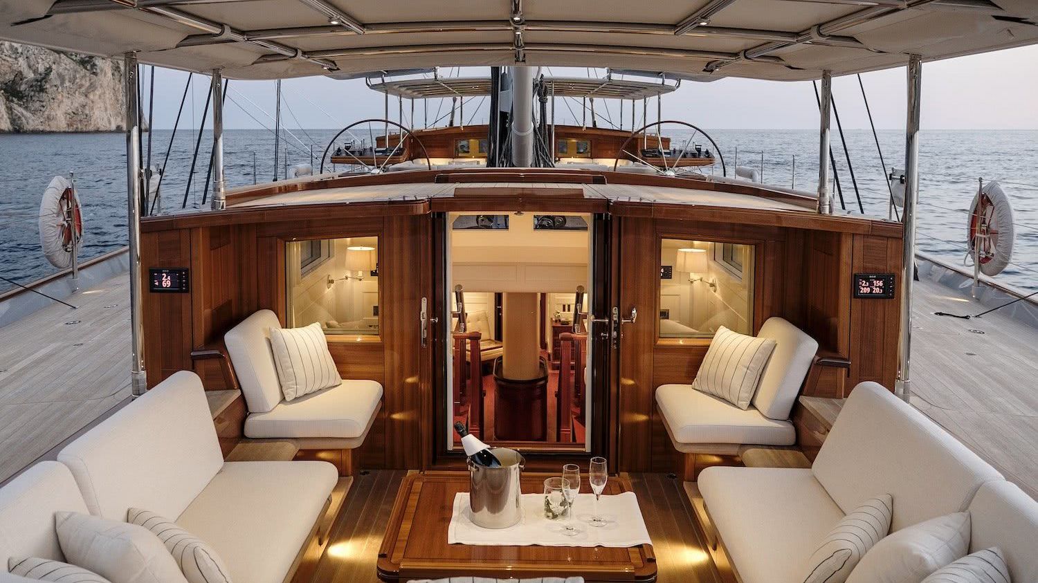 Sailing Yacht AQUARIUS Royal Huisman Owner Cockpit