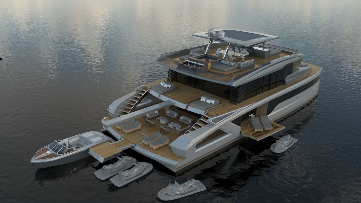 OASIS Catamaran Yacht Lazzara Ombres Architects