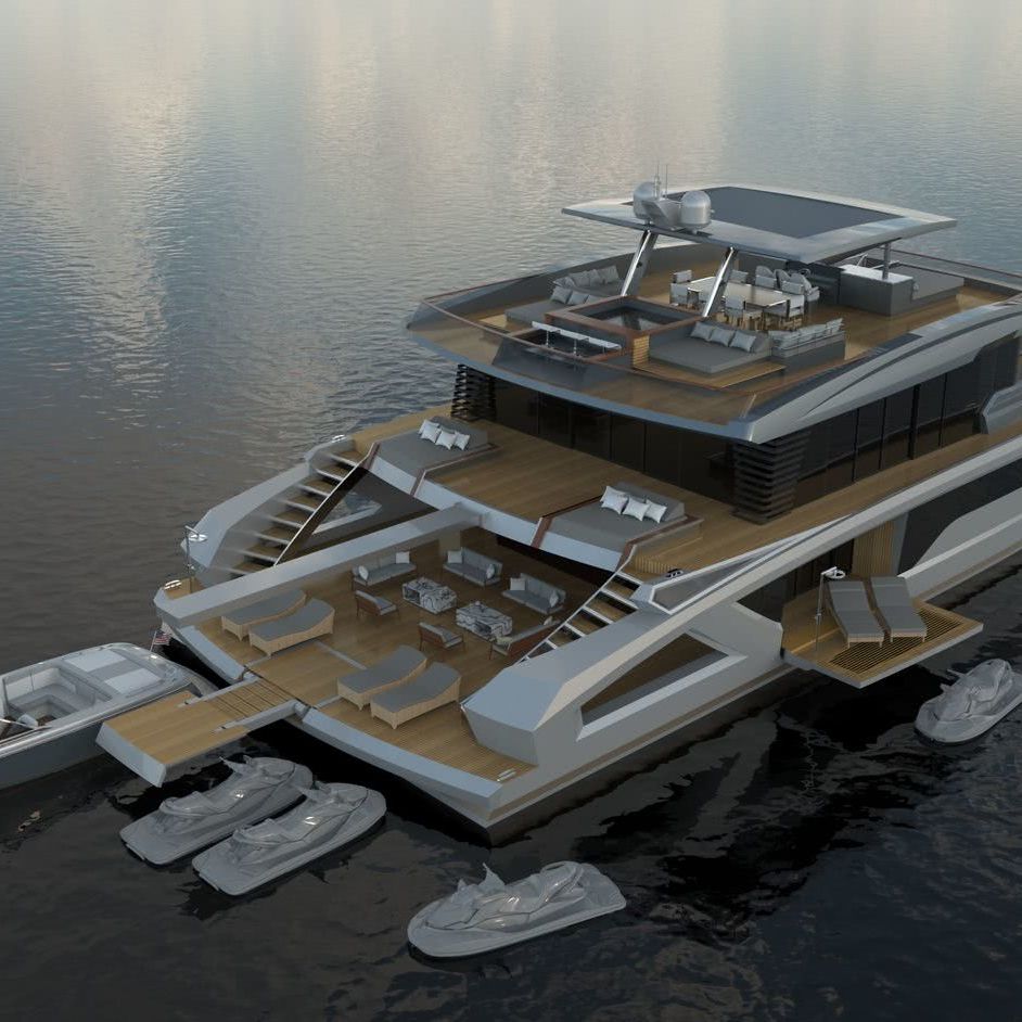 OASIS Catamaran Yacht Lazzara Ombres Architects