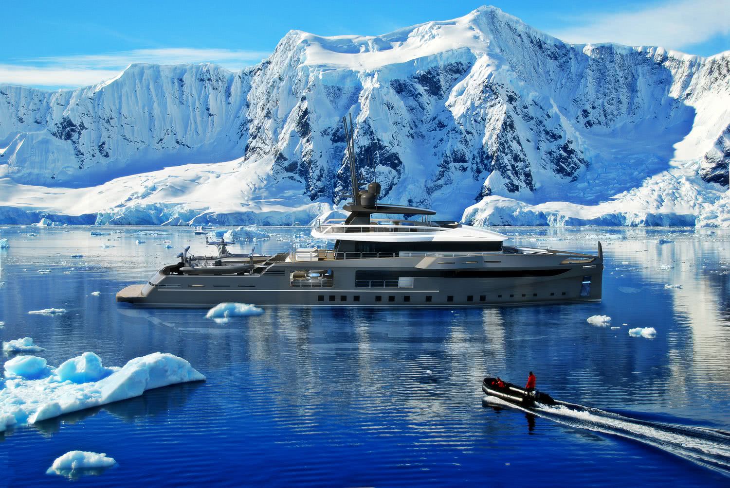 yacht ice horizon