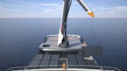 REV Ocean research yacht crane