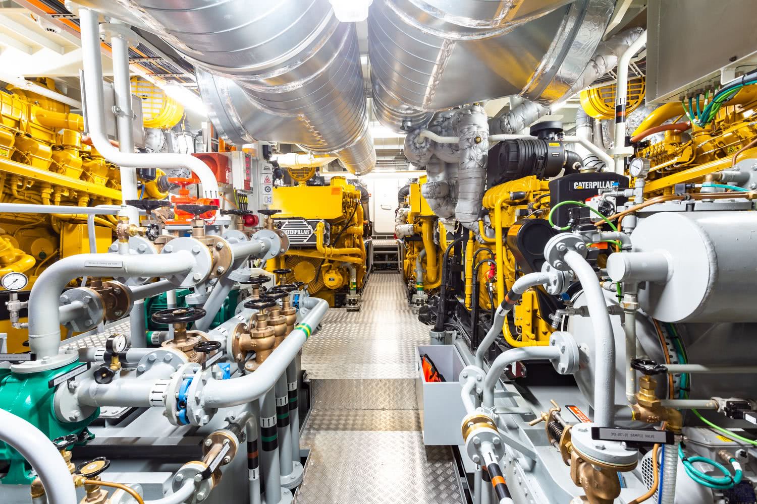 Power Play Damen Yacht Support Vessel Engine Room