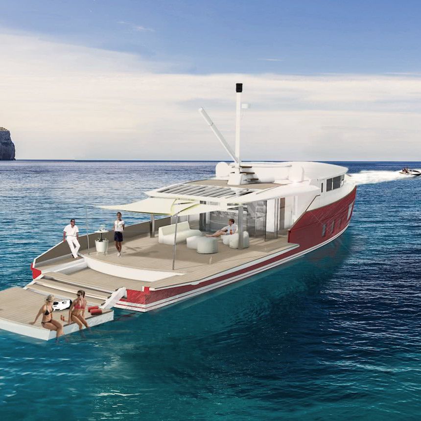 Private Beach Motor Yacht beiderbeck designs