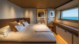 Luxurious bedroom with ocean view. Navetta 38 Motor Yacht