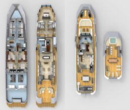 40m Explorer Yacht Abdulbaki Senol.Luxury yacht interior floor plans.