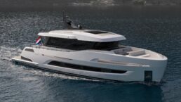 Holterman X-65 20m Motor Yacht. Luxury yacht sailing in calm waters.