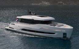 Holterman X-65 20m Motor Yacht. Luxury yacht sailing in calm waters.