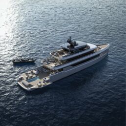 KAI BAZ Yacht Design. Luxurious yacht in open sea