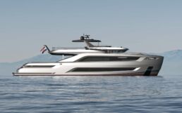 X-95 Motor Yacht Holterman. Luxury yacht sailing in ocean