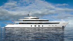 70m Motor Yacht OPAL Mulder Design. Luxury yacht on calm ocean waters