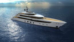 70m Motor Yacht OPAL Mulder Design. Luxury yacht on calm ocean waters