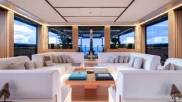 SAN Yacht Interior. Luxurious yacht interior with ocean view